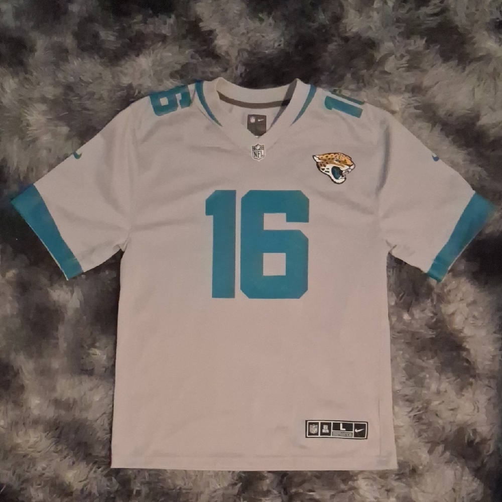 NFL Kids Gray and Teal Jacksonville Jaguars Trevor Lawrence Nike Jersey